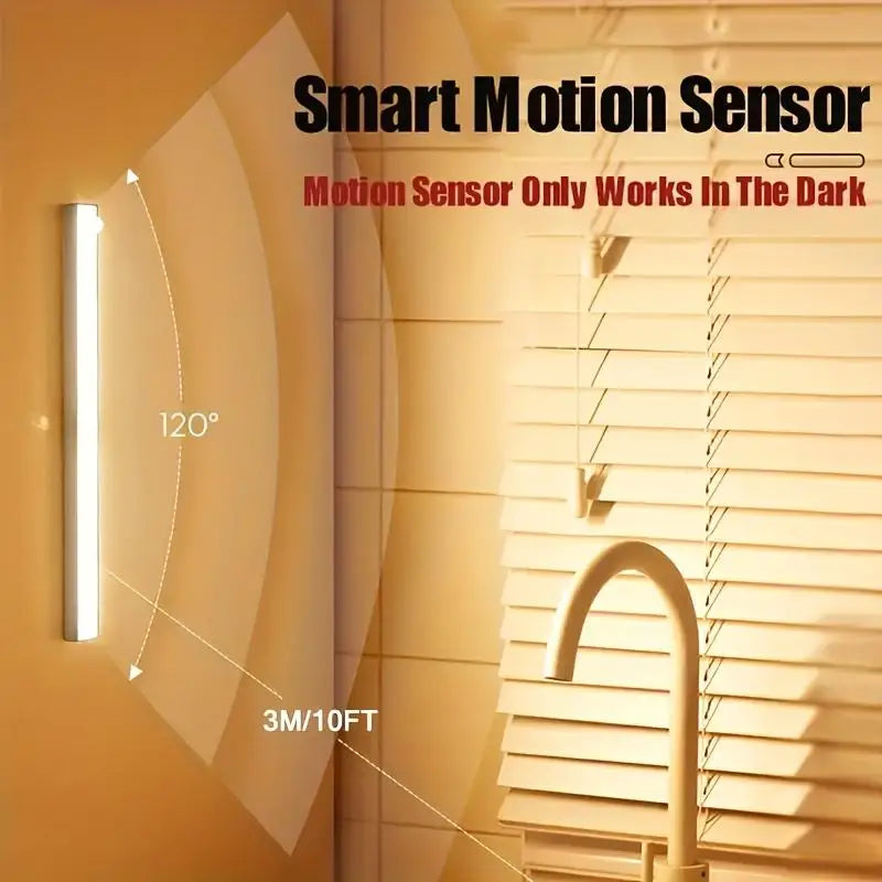 Motion Sensor LED Night Light Wireless Under Cabinet Lamp PIR Smart Closet Light for Kitchen Wardrobe Stairs Bedroom