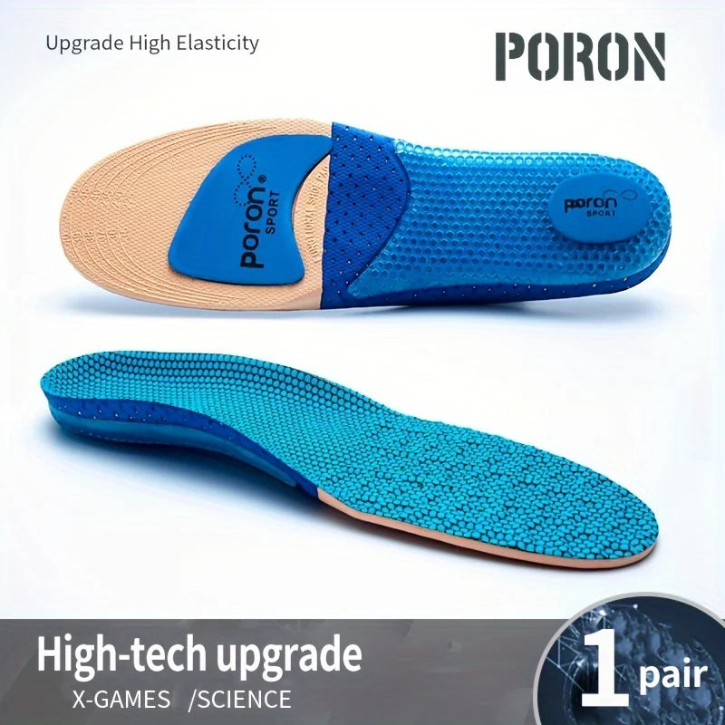 1 Pair Silicone Basketball Sports Insoles - Shock Absorption Sweat-Absorbing Breathable Air Cushion Soft Shoe Pads for Men Women