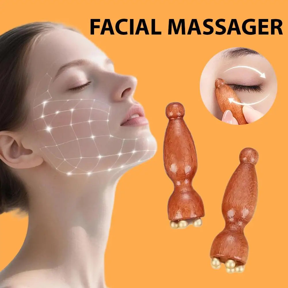Facial massager tool Lotus Seedpod Shape Massager Sandalwood Face Eye Massage Tools Gua Sha Face Skin Care Massage Sticks
