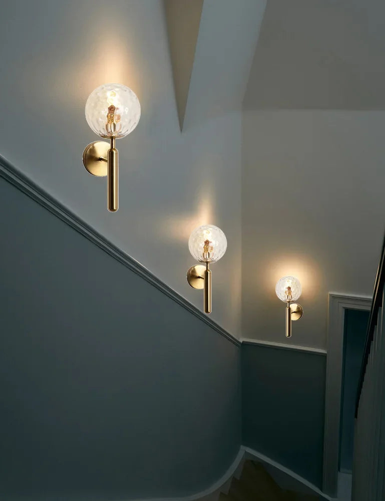 Nordic bathroom mirror front light simple glass wall lamp E14 living room bedroom modern background stair hotel aisle light