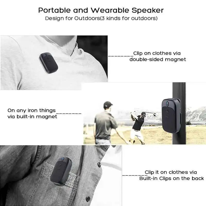 New Wearable Waterproof Bluetooth Speaker, Outdoor Cycling Speaker, Portable Bluetooth Calling Speaker With Magnetic Bracket