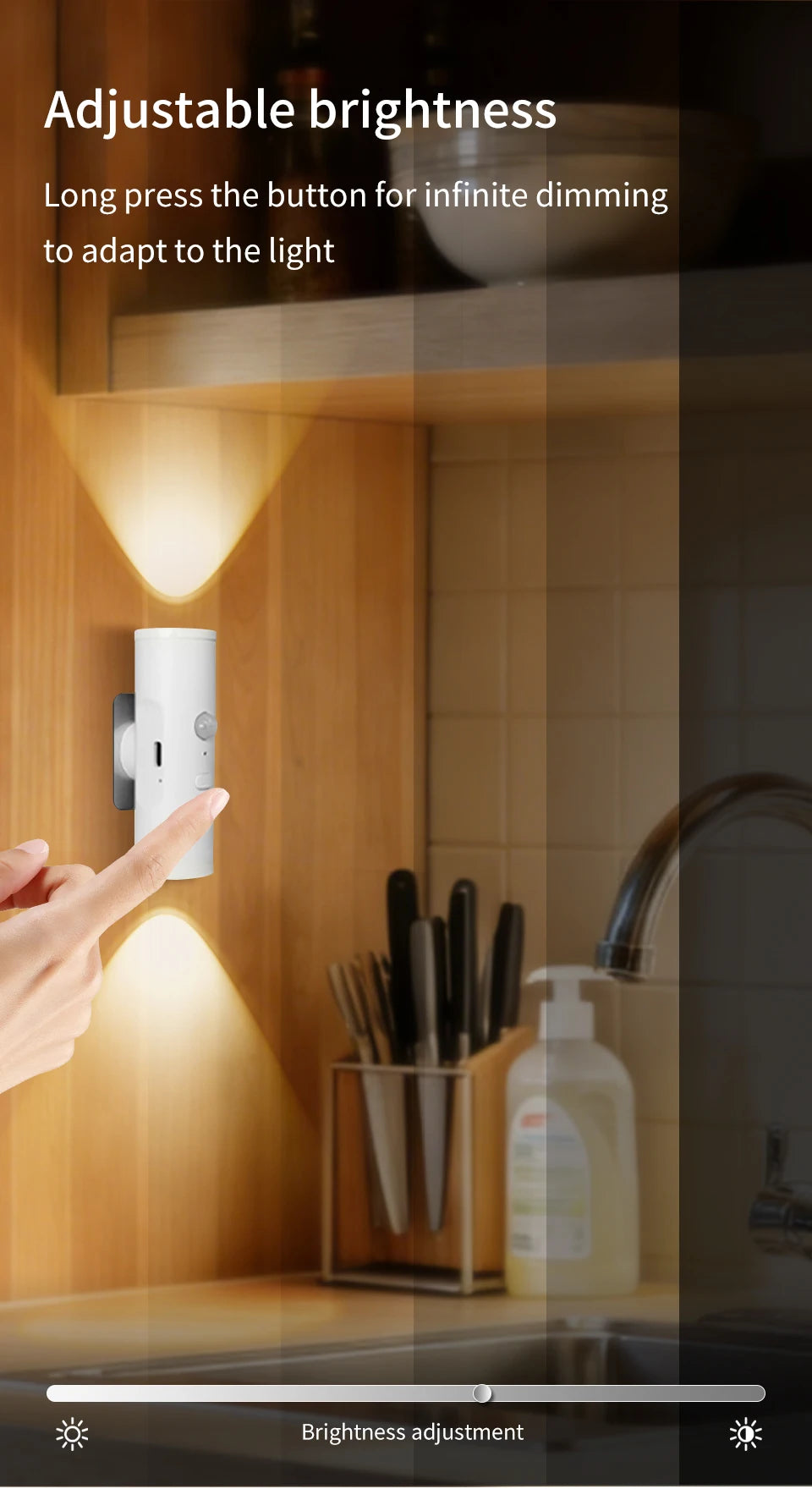 Motion Sensor Night Light Magnetic Up and Down Glowing Wall Lamp Rechargeable Night Lamp Closet Stairs Corridor Bedroom Decor