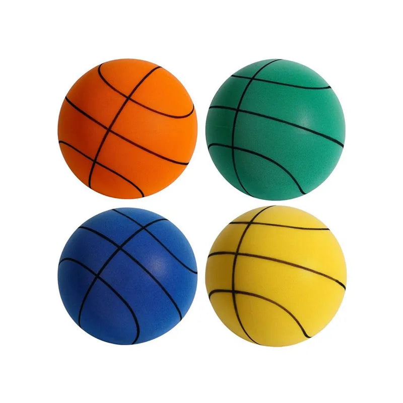 18cm/22cm Silent basketball racket ball for children's indoor training Baby silent sponge elastic small leather ball toys