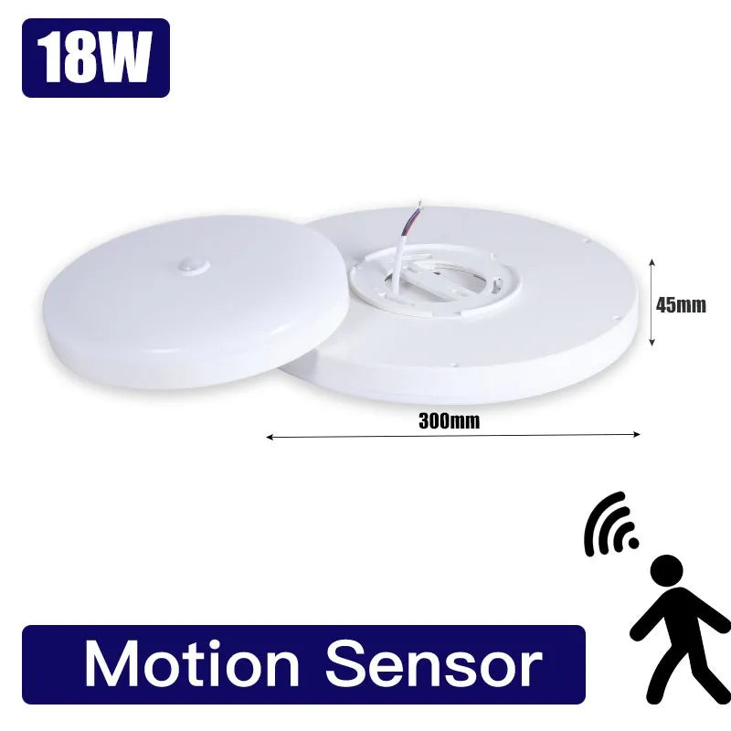 Motion Sensor Ceiling Light Radar Sensor LED Light Smart Lamp 220V/110V For Corridor Entrance Human Motion Ceiling Lamp Panel
