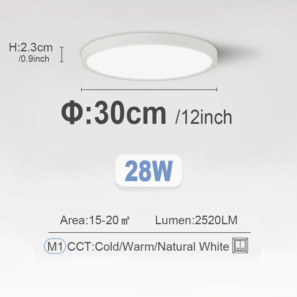 Smart Led Ceiling Light with Remote Control 3 Colors Dimmable Ceiling Lights Ultrathin Panel Lamps Bedroom Kitchen Ceiling Lamp