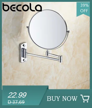 8 Inch Hotel Bathroom Extending Wall Makeup Mirror With 3x Magnification for Cosmetic or Shaving, 360 Swivel Mirrors Chrome