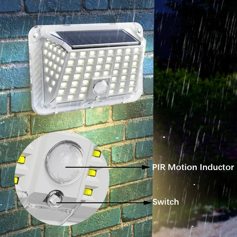 LED Solar Motion Sensor Light Outdoor, Smart Security Light with PIR Human Detection Light Control &6000K Brightness for Garden
