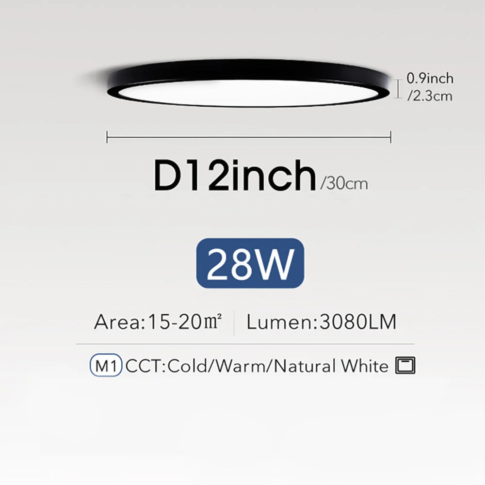 Smart Led Ceiling Light with Remote Control 3 Colors Dimmable Ceiling Lights Ultrathin Panel Lamps Bedroom Kitchen Ceiling Lamp