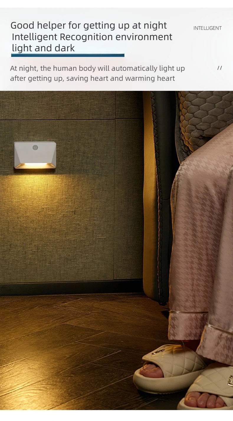 Smart Motion Sensor LED Wall Light - 2200mAh USB-C Fast Charge, 3 Adjustable Brightness, Multi-Device Link for Indoor/Outdoor Security Lighting