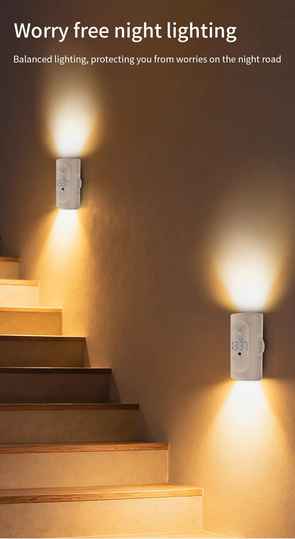 Motion Sensor LED Wall Light 3 Colors Wireless Magnetic Double Head Spotlight For Bedroom Living Room Closet Stairs Lighting