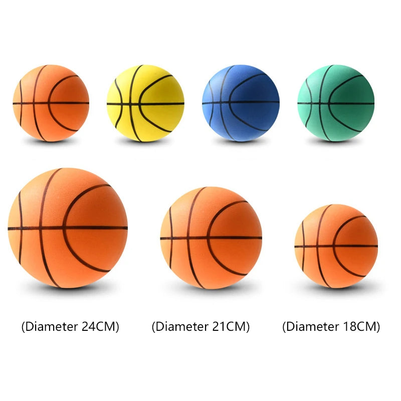 【YY26】18/21/24cm Bouncing Mute Ball Indoor Silent Basketball With Hoop High-Resilience Lightweight Mini Basketball Kids Gifts