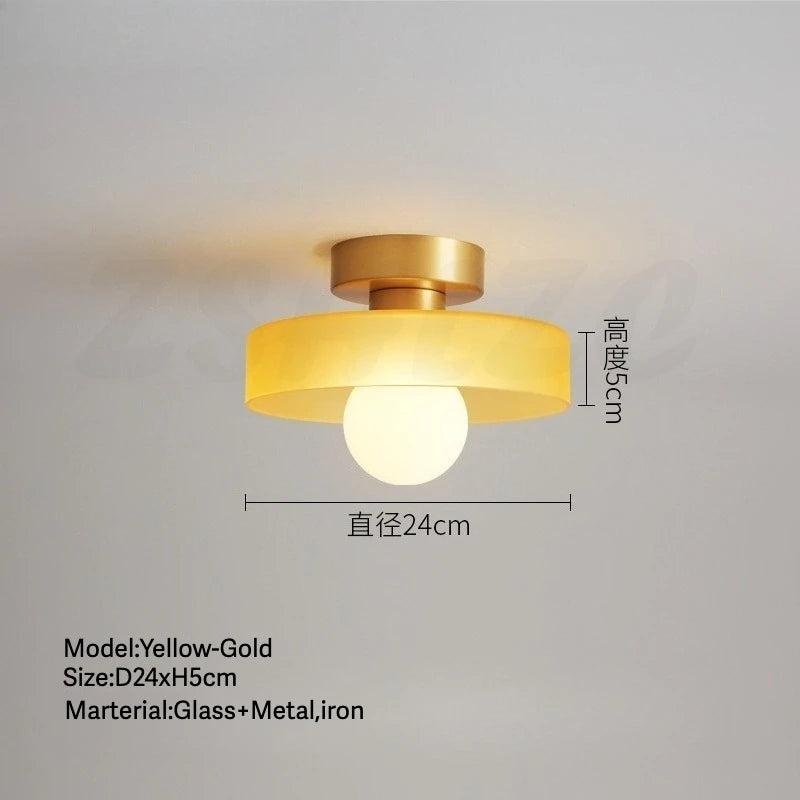 Vintage Glass LED Ceiling Light Indoor Aisle Corridor Hallway Lighting for Living Room Dining Room Bedroom Modern Ceiling Lamps