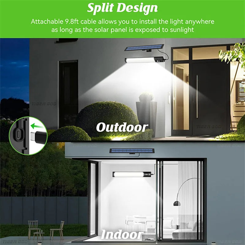 Solar Lights Outdoor Motion Sensor 158LED Flood Lights with Remote Control IP65 Dusk to Dawn Security Spot Lamp For Garden Fence
