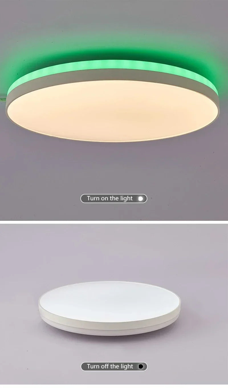 Smart Tuya RGB Ceiling Light with Backlight Bluetooth APP Remote Control Dimming Living Room Bedroom Home Decor Led Ceiling Lamp