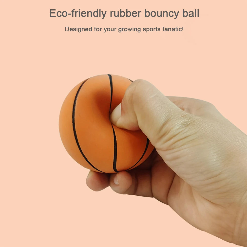 6cm Small Inflatable Basketball Rubber Mini Sports Basketball  Soft High Bouncy Decompression Ball Family Parent-Child Games