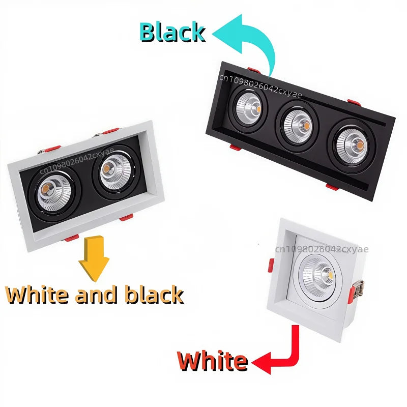 Dimmable LED downlights, COB spotlights, 10W, 20W, 30W, ceiling anti-glare, living room and kitchen indoor lighting