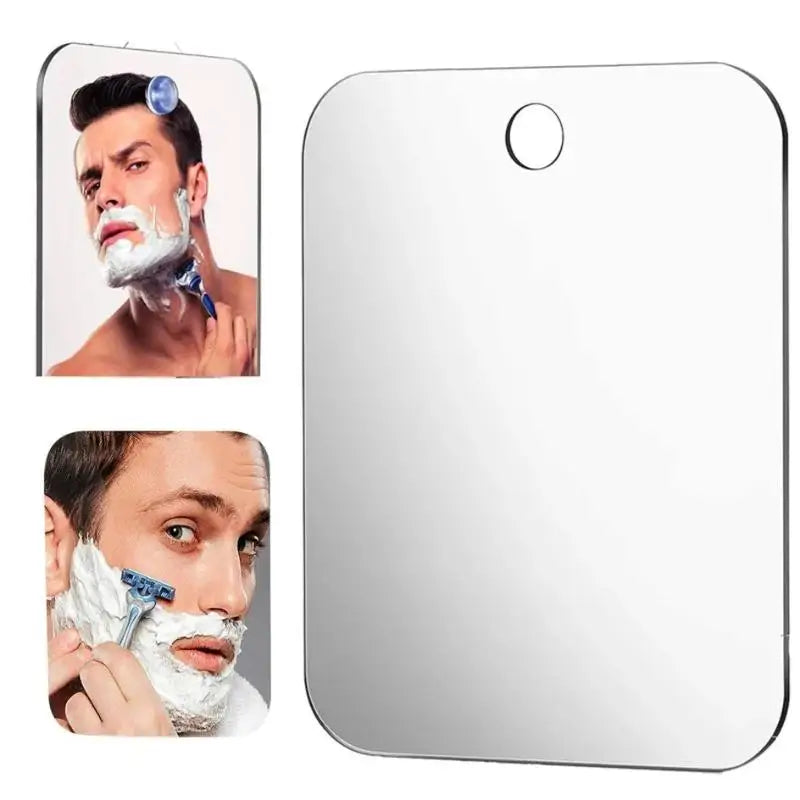 ♥Shaving Mirror for Bathroom - Portable Rectangular Mirror with Hanging Hole, Acrylic Anti Fog Mirror for Shaving & Grooming