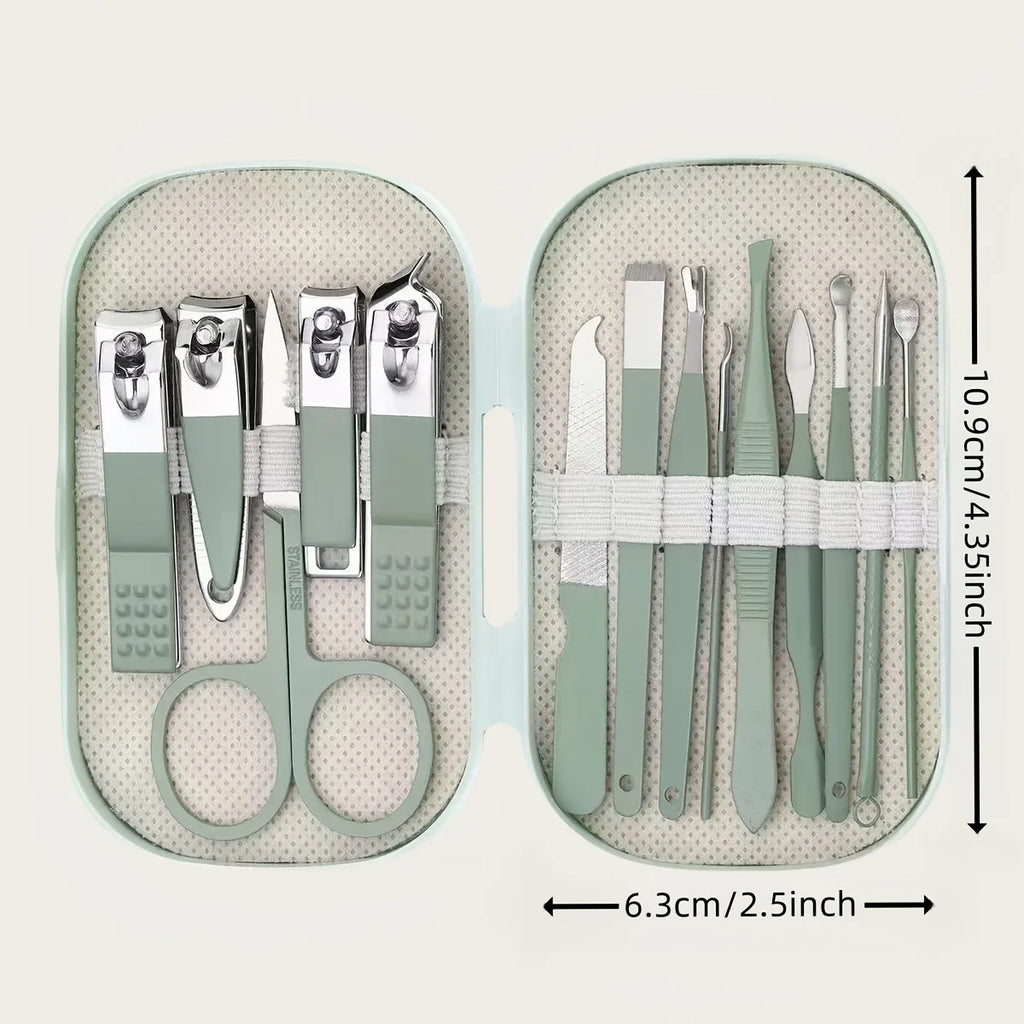 Portable Stainless Steel Nail Care Kit 14 in 1 Manicure Pedicure Set for Men and Women