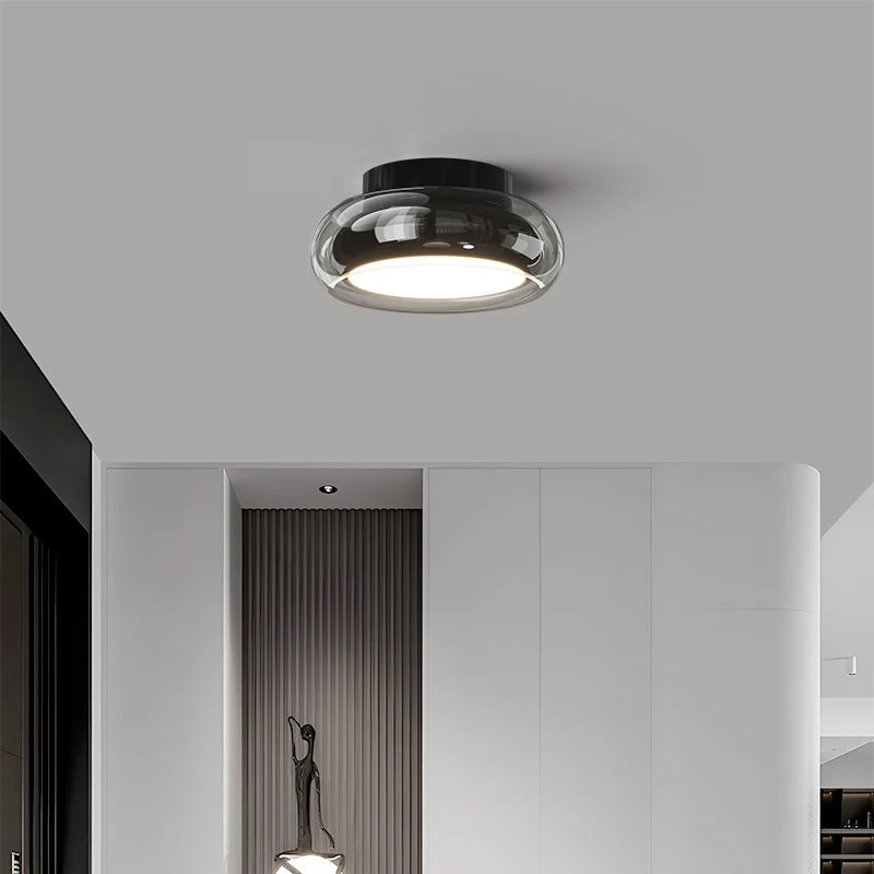 Italian Minimalist Designer Glass Ceiling Light Circular Corridor Lamp Hallway Living Room Dressing Room Lighting Decoration