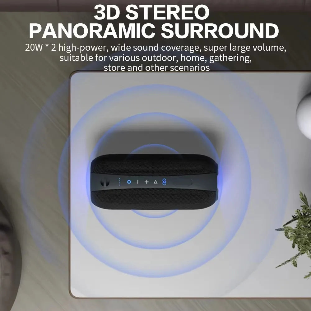 Wireless Bluetooth Speakers Portable Punk Style Dual Speakers Transparent LED TWS Bass Diaphragm Sound