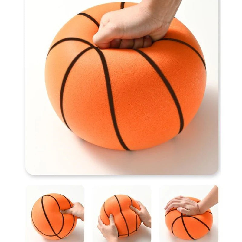 【YY26】18/21/24cm Bouncing Mute Ball Indoor Silent Basketball With Hoop High-Resilience Lightweight Mini Basketball Kids Gifts