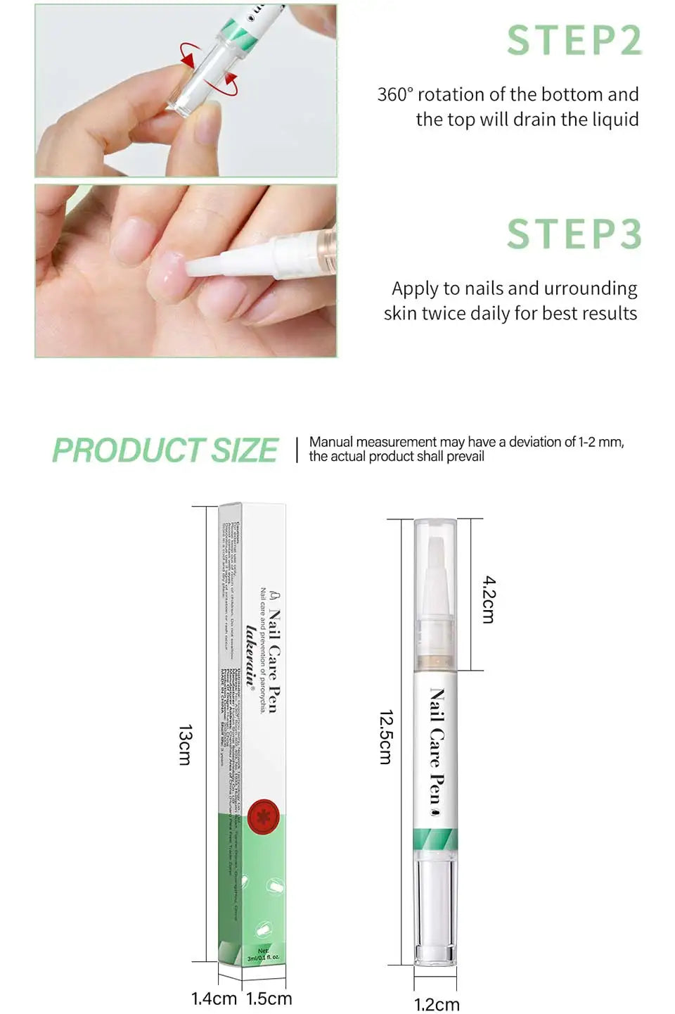1/2pc Nail Care Mild Ingredients Prevent Damaged Nail Bed Treat Onychomycosis Nail Repair Pen For Nail Beauty Health Care Tool