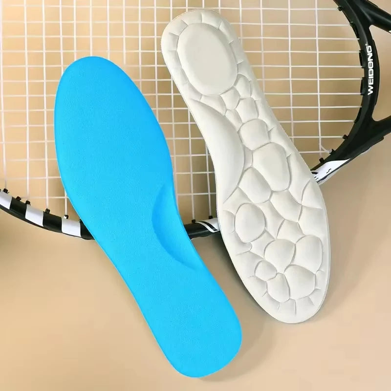 2 Pairs of Sport Insoles Soft Massage Memory Foam Insoles Comfortable Shock Absorption High Elasticity Breathable and Deodorant