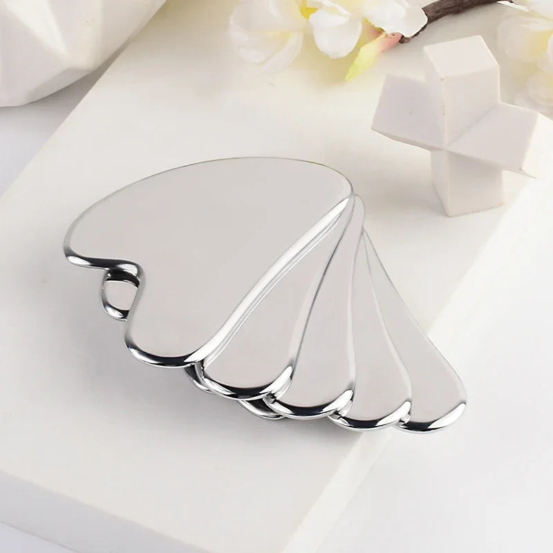 Stainless Steel Facial GuaSha Scraping Face Care Lifting Massage Tools Anti Wrinkle Skin Tighten Cooling Cellulite Massager Tool