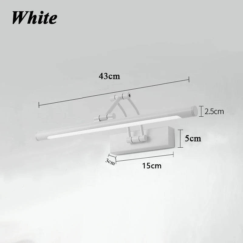 QUASHION Bathroom Mirror Wall Lamp LED Metal Foldable Cabinet Sconce Lighting Fixture Nordic Simple Modern Dressing Table Lustre