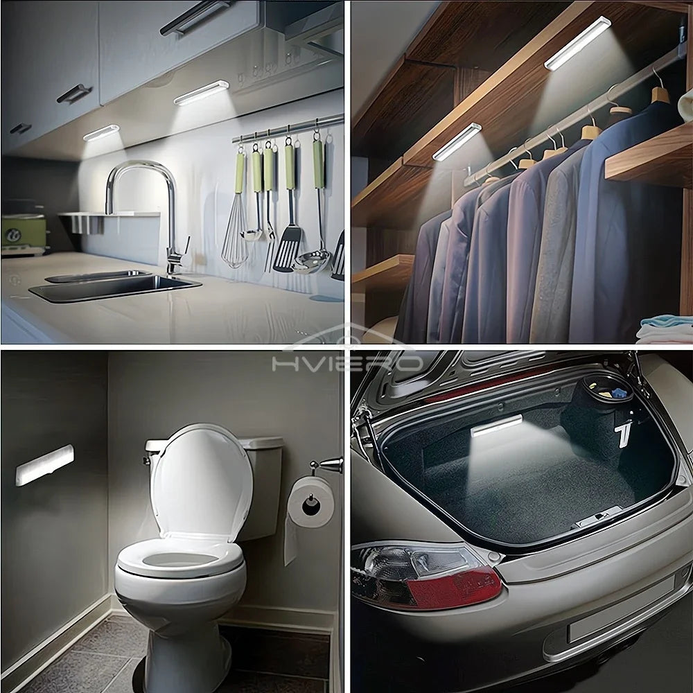1/2/4/8X Smart Perception Closet Stairs Lighting 6/10LED PIR Motion Sensor Lamp Cupboard Wardrobe Bed Under Cabinet Night Light
