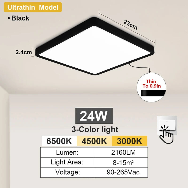 23/30cm Modern LED Ceiling Light Waterproof Dustproof Triple Proof for Kitchen Bedroom Bathroom Living Room Indoor Home Lighting