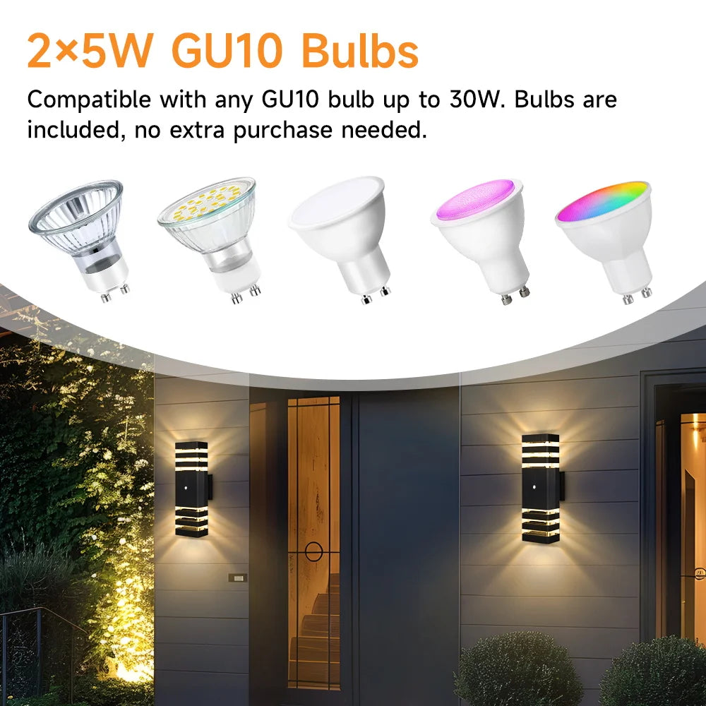 Smart Outdoor Wall Light Waterproof LED Wall Lamps Motion Sensing Porch Lights Exterior Sconce Lamps For Balcony Garden Backyard