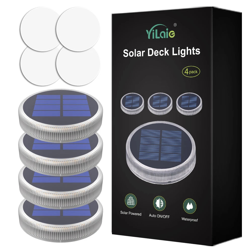 Solar Deck Lights Driveway Light Solar Powered Dock LED Outdoor Waterproof IP68 For Step Sidewalk Stair Garden