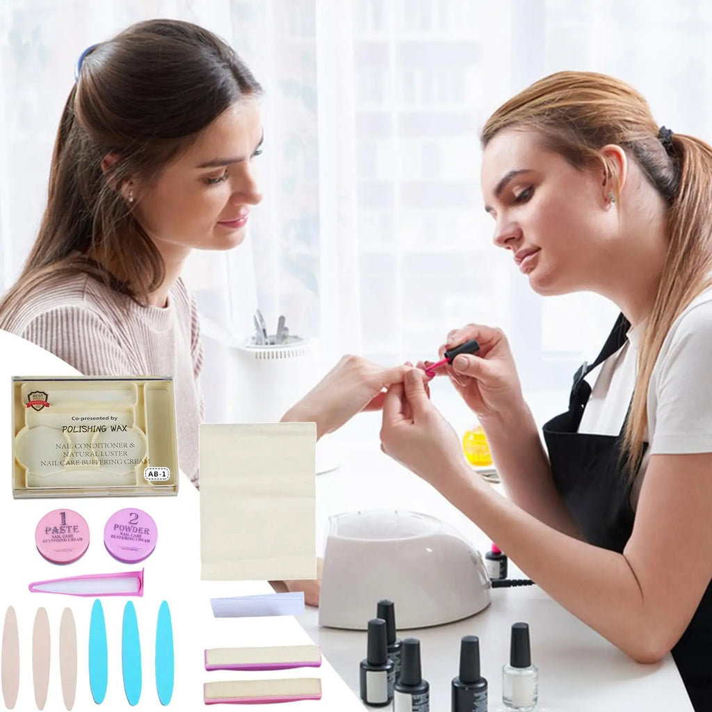 Nail Manicure Kit with Buffer Shine Pedicure Kit Natural Nail Prep Set for Women for Women Girls Beginner Home Salon Daily Party