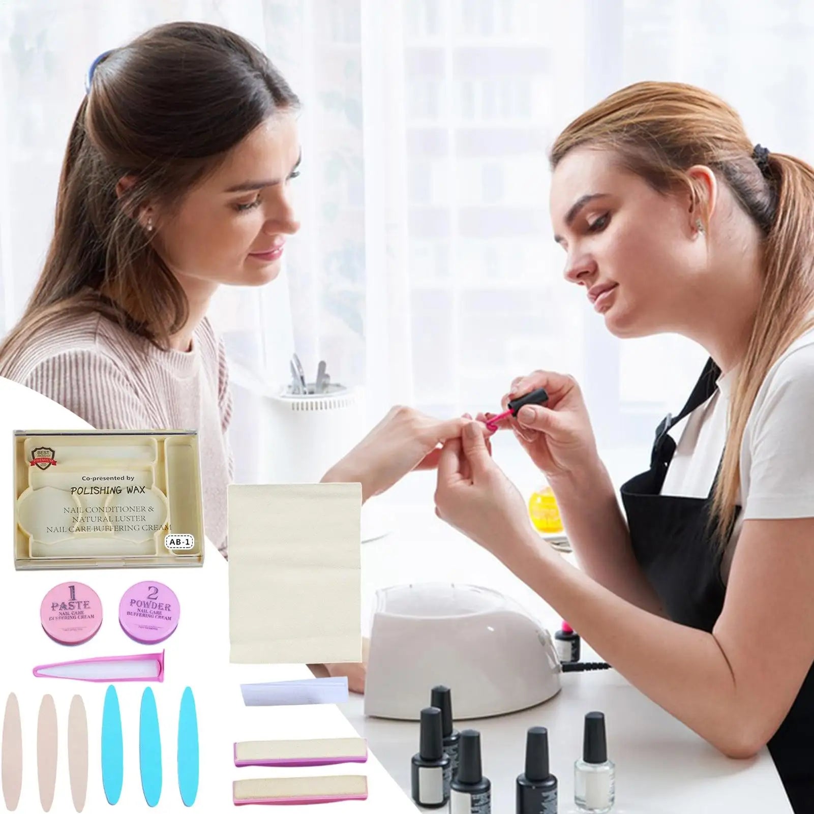 Nail Manicure Kit with Buffer Shine Pedicure Kit Natural Nail Prep Set for Women for Women Girls Beginner Home Salon Daily Party