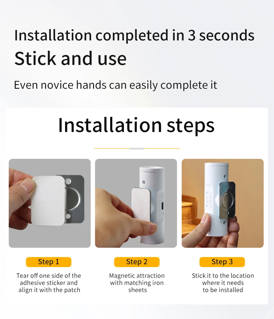 Motion Sensor Night Light Magnetic Up and Down Glowing Wall Lamp Rechargeable Night Lamp Closet Stairs Corridor Bedroom Decor