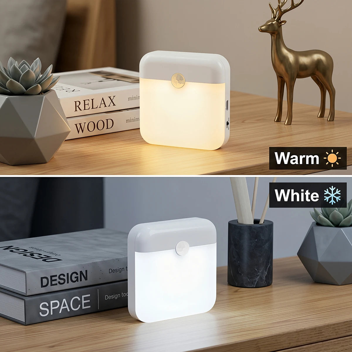 Motion Sensor  LED Wall Lamp USB Rechargeable Night Lamp Human Inductor Light for Bedroom Kitchen Stair Bathroom Wardrobe Closet