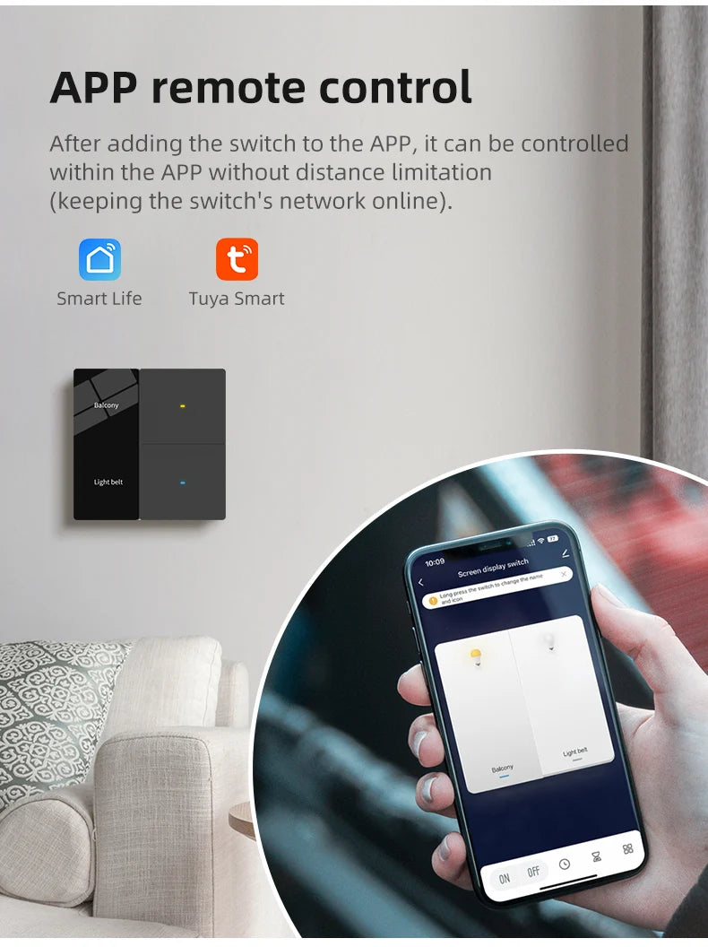 Hotel Name Lux-ury Sm-art Lighting Switch with Display Voice Control Sm-art Home Products