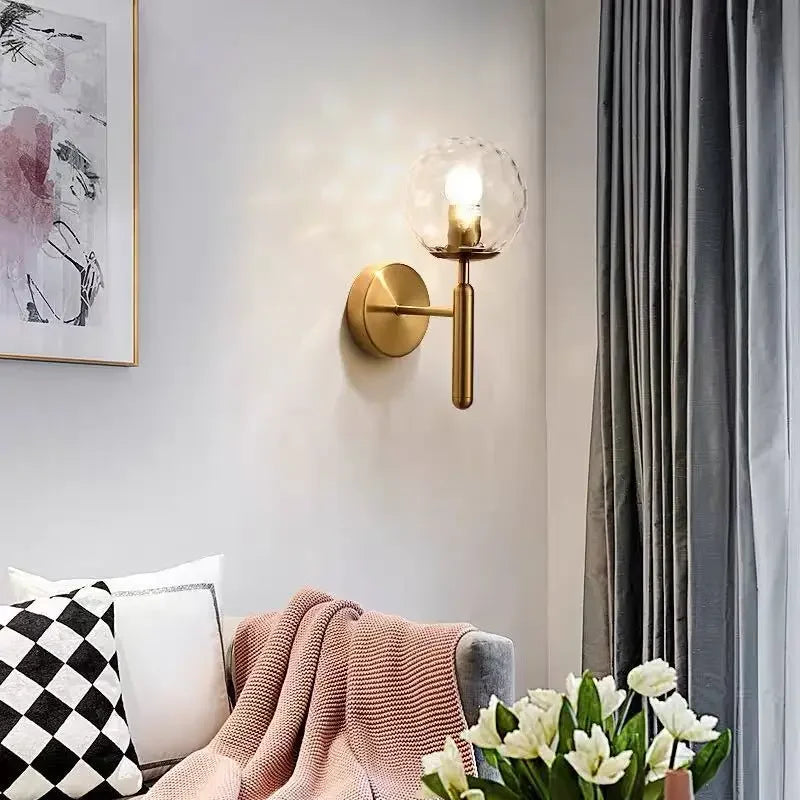Nordic bathroom mirror front light simple glass wall lamp E14 living room bedroom modern background stair hotel aisle light