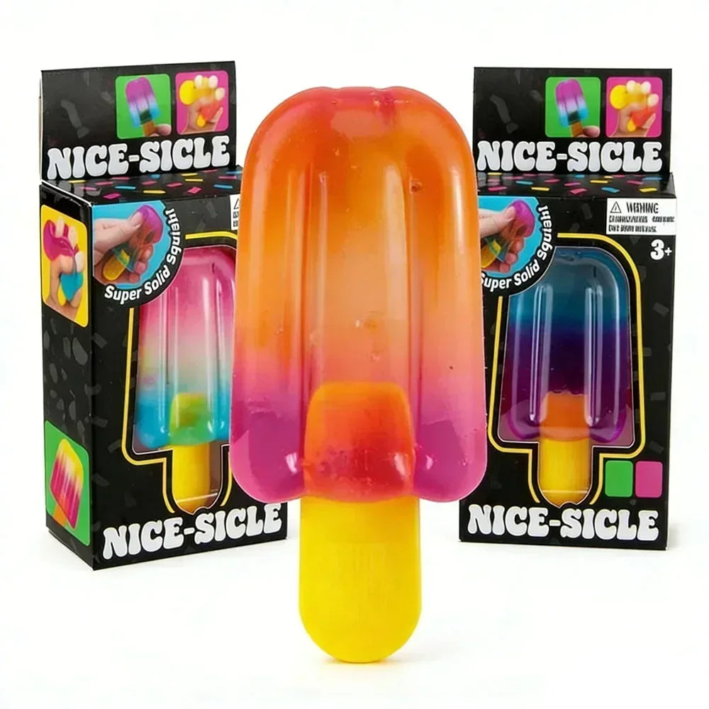 Needoh Nice Cream Cone Colorful Ice Cream Shaped Sensory Stress Reliever Fidget Tool for Anxiety & Focus for Adults & Kids##
