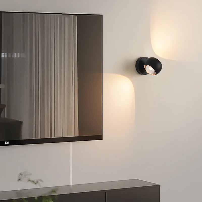 Indoor Home Decoration Sconce Light Metal Body Acrylic Lampshade Up Down Wall Lamp Modern Bedroom Reading Rotatable Spot Lustres
