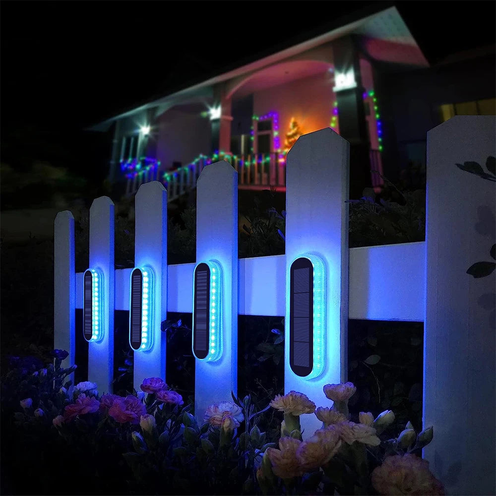 Outdoor Solar Deck Light Waterproof IP68 Stair Lamp with 30 LEDs for Railing Fence Yard Exterior Decorative Lighting