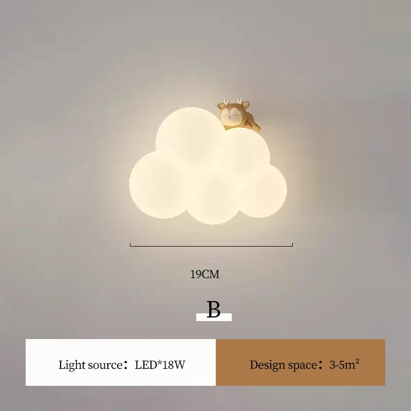 Modern Cute Cartoon LED Wall Lamps Art Creative Animals Balloons Lights for Chidren's Bedroom Living Room Home Decor Chandeliers