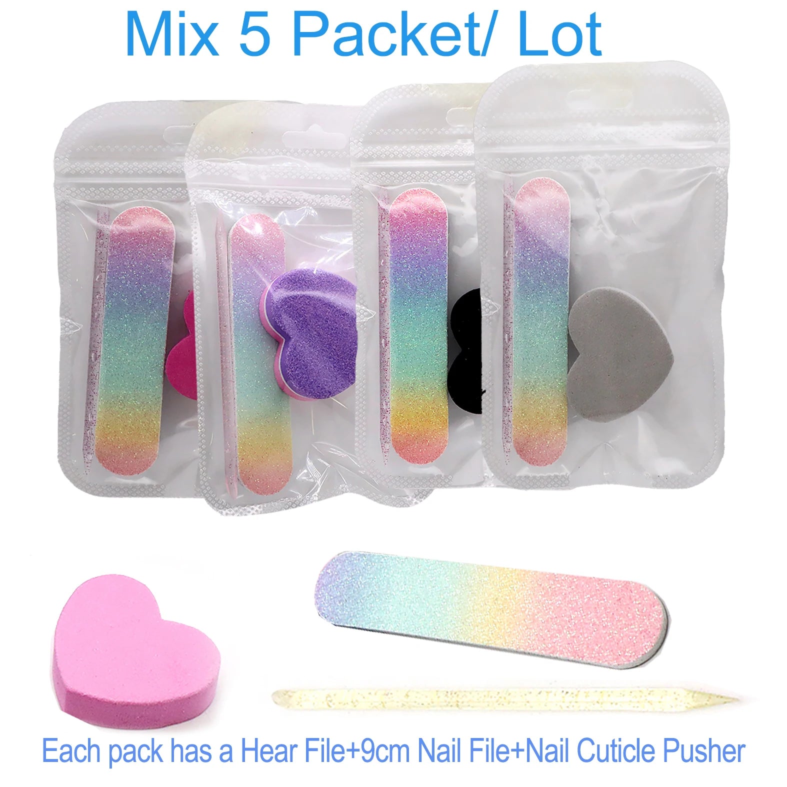 5/10 Sets Care Manicure Set MINI Heat Nail File Set Professional Nail Clipper Kit 3pcs each Pack Nail cuticle clipper Kits