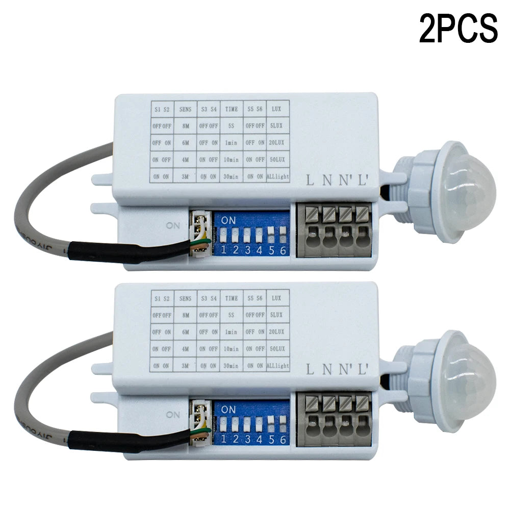 Motion Sensor Light Switch 220V 110V Pir Presence Sensor for Lighting Time Delay Adjust Movement Detector Lamp Automatic
