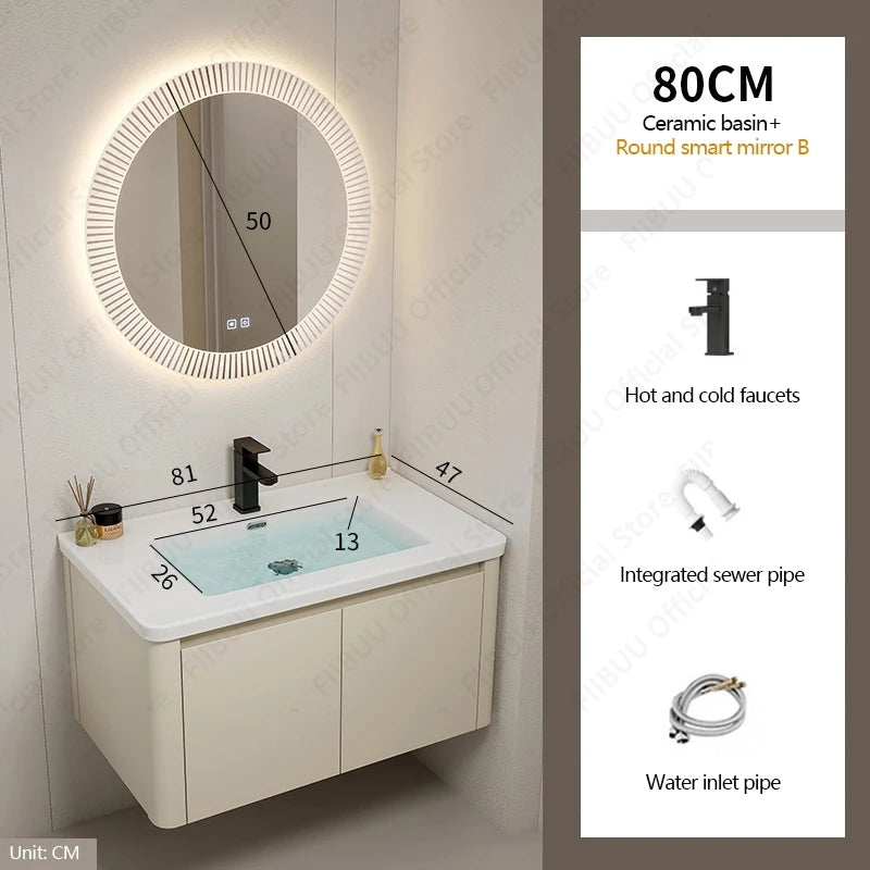 Modern Bathroom Vanity Wall Mounted Bathroom Storage Cabinet, High-Definition Mirror Integrated Bathroom Furniture Accessories