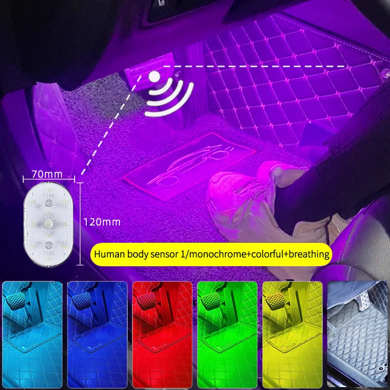 Motion Sensor Led Light 650mAH USB Rechargeable Automatic Induction Sensing Light Wireless Foot Lamp for Car Trunk Door