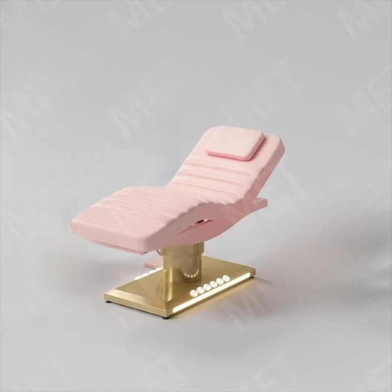 Beauty Bed Modern Beauty Salon Eyelash Bed Gold Stainless Steel Base Facial Massage Bed