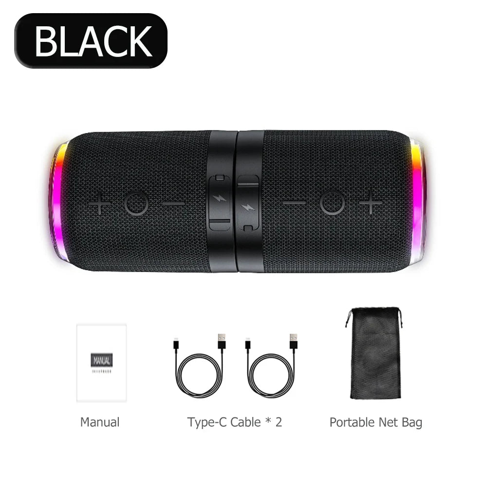 Portable Bluetooth Speaker TWS Stereo Dual Speaker High Volume Wireless Split Speaker Outdoor Waterproof Heavy Bass Speaker