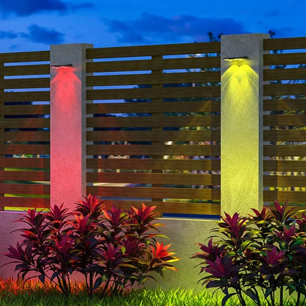1-4Pcs Solar Fence Lights Solar Powered LED Deck Light Color Changing Waterproof Outdoor Illumination for Fence Posts Balcony